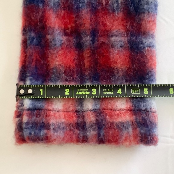 Madewell Nicolette Brushed Plaid Popover Top XS Wool Blend Pockets - Picture 9 of 13